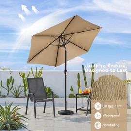 Yaheetech Patio Umbrella, 9' Outdoor Table Umbrella with Sturdy Ribs, Push Button Tilt and Crank for Pool, Yard, Garden, Deck