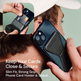 Elite Tech Gear Secure Phone Card Holder with Adjustable Stand (Dark green)