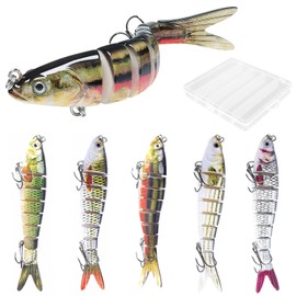 Pack of 5 Wobblers Pike, 14 cm/26 g Pike Bait, Swimbait, Lifelike for He-CHT, Large Artificial Bait, Zander for Fresh and Salt Water, Perch Bait, Zander Bait, Predatory Fish, Fishing Pike Bait Wobbler