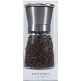 Peppertones Paris French Gourmet Black Indochine Cambodian Kampot Pepper Peppercorns(Whole) Glass Mill, 3.5oz(100g)