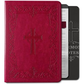 MITEPAS Leather Christian Bible Prayer Journal for Men – Undated Bible Study Notebook & Daily Devotional Planner with Sermon Notes, Scripture & Character Study Sections | Perfect Faith Gift for