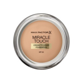 Max Factor Miracle Touch Foundation in Colour 60 Sand - Intense, Powder Makeup for a Flawless Skin Complexion - With SPF 30