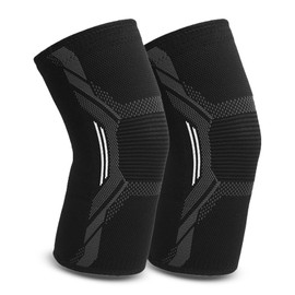 UZSUZZ Knee Support, 2 Pack Knee Brace Support for Men and Woman, Elastic Breathable Compression Knee Sleeves for Arthritis, Joint Pain, Ligament Injury, Meniscus Tear, Tendonitis, Sports
