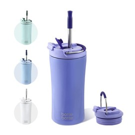 BOTTLE BOTTLE Vasos de Café Aislados con Tapa de Doble Uso y Pajita 350ml