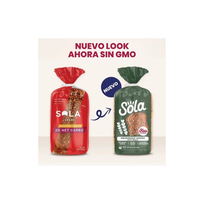Pan Keto 3 Pack Multigrano, Sin Azúcar, Vegano, Sola