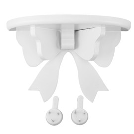 Wooden Bow Shelf Cute Bow Nordic Style Tie Shape Density Board Wall Mounted Floating Storage Shelf for Kids Room Living Room Bedroom