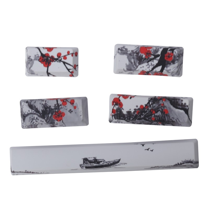Wangjiang Plum Blossome Keycap Design Compatible with 61/64 for DIY