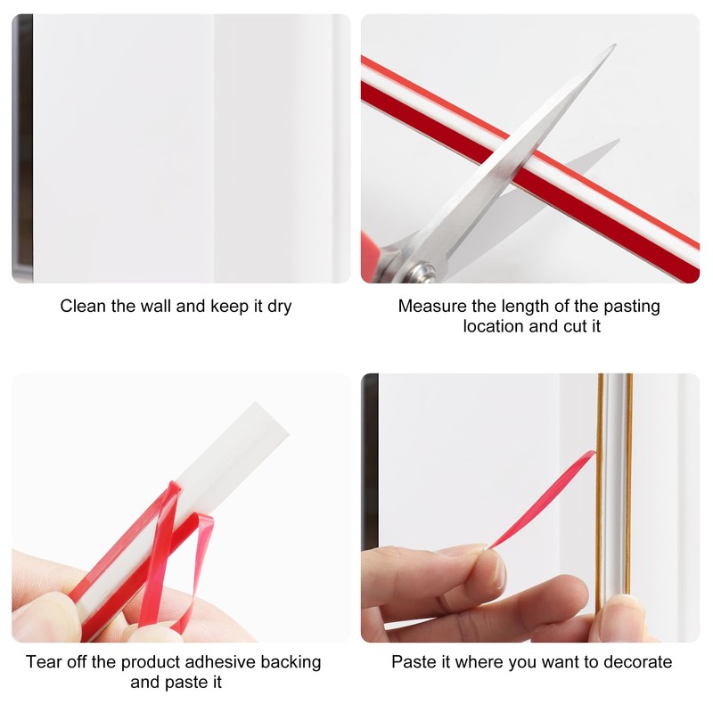 JUNART TPE Skirting Board Trim, Flexible Caulk Strip Moulding Trim,