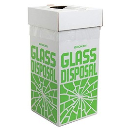 SP Cardboard Broken Glass Disposal Box 12"L x 12"W x 27"H 6-Pack - Safe Trash Can for Glass & Sharps, Ideal for Medical Equipment - Durable Garbage Disposal Container Cartons Floor Model