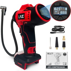 Tire Inflator Portable Air Compressor for Milwaukee 18v Battery Power,160PSI Cordless Portable Electric Air Pump with Digital Pressure Gauge for Car Motorcycles Bike Sport Ball Auto(no battery)