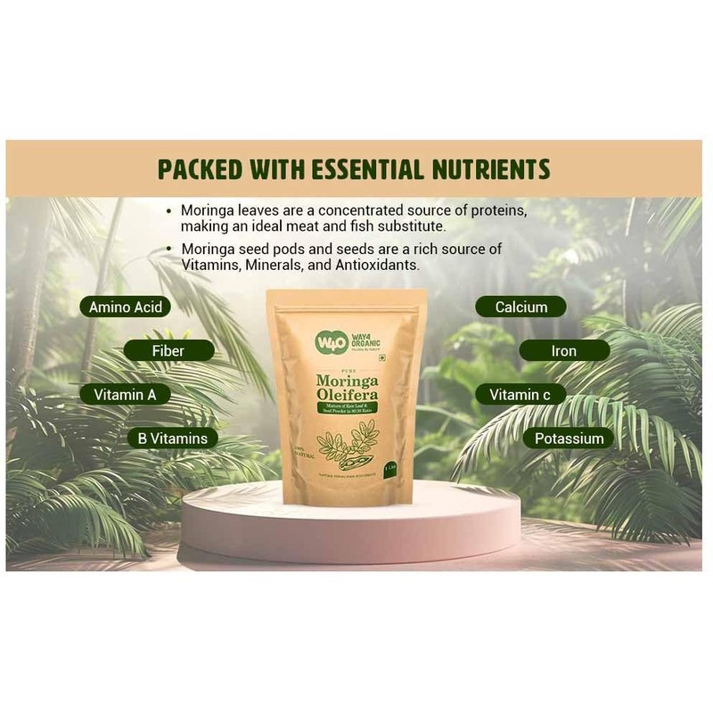 Way4Organic Moringa Oleifera Leaf and Seed Powder (80:20) Ratio 16