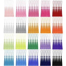 BetterJonny 140Pcs Tassels Decorative Mini Fringe Craft Supplies Handmade Material Tassel Fringe DIY Supplies Accessories Set of 20 Colors