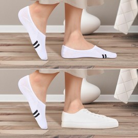 IDEGG No Show Socks Womens and Men Low Cut Ankle Short Anti-slid Athletic Running Novelty Casual Invisible Liner Socks (US, Numeric, 5, 8.5, Regular, Regular, 12, 12 Pairs-Stripe Style)