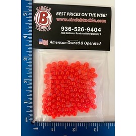 Round Plastic Fishing Beads 4mm, 6mm, 8mm Beads for Fishing Baits & Lures 100-1000 Pack Both Freshwater & Saltwater Hard Plastic Beads for Fishing Spinner Rigs Made in USA (Red 100 Pack, 6mm)