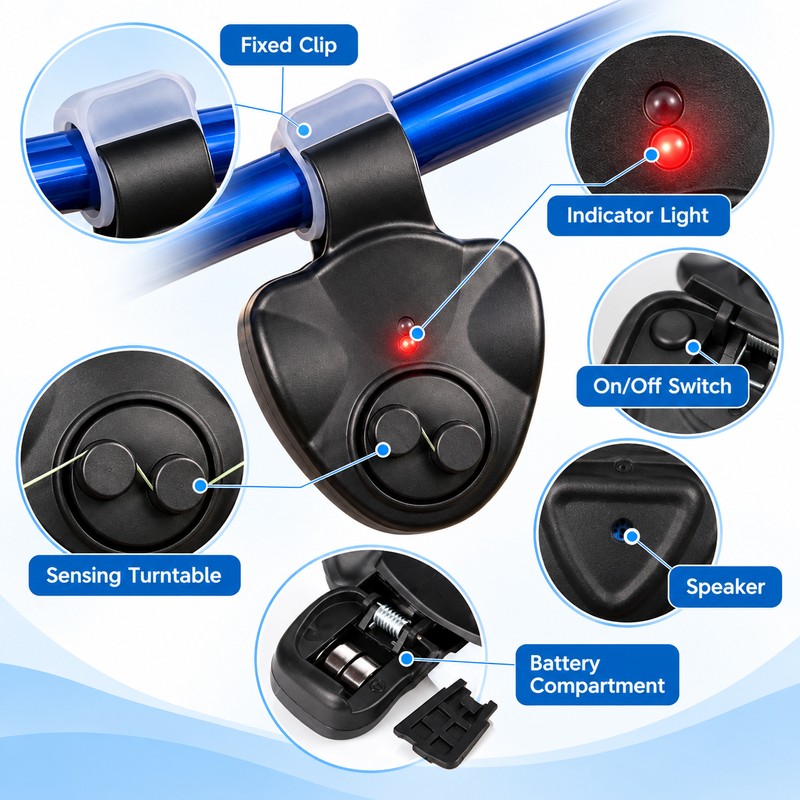 Electronic Fishing Bite Alarm for Rod Monitoring – Audible Buzzer