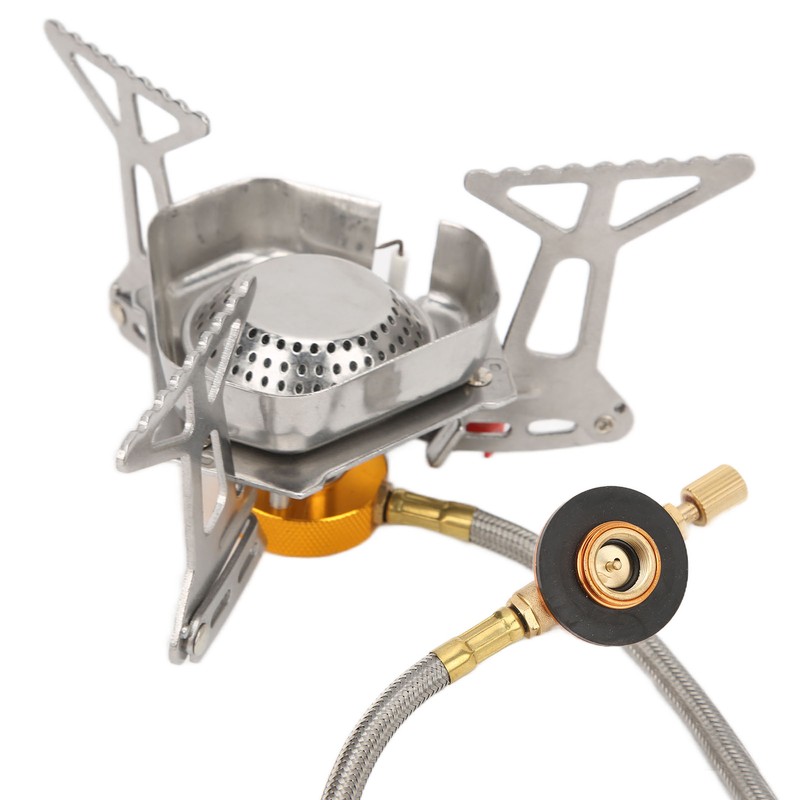 Camping Gas Stove Stainless Steel Strong Durable Windproof Electronic Ignition