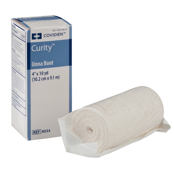 Covidien 8034 Curity Unna Boot Bandage, 4" x 10 yd (Pack of 12)