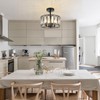 KMaiPem 4-Light Modern Crystal Semi Flush Mount Ceiling Light, Farmhouse