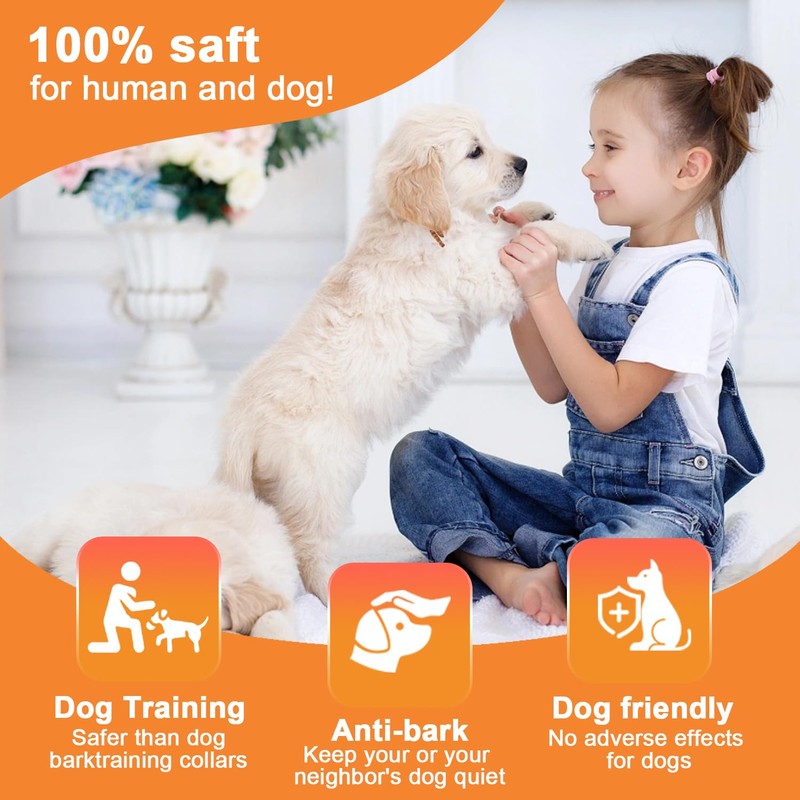 SILENTPAL Dog Bark Deterrent Device,Anti-Barking Device,Up to 15Ft Long Range