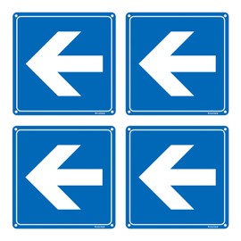 Acuxiaza 4 Stück Pfeilschilder aus Aluminium, 15 x 15 cm, Richtungspfeil-Schild aus Aufkleber für den Innen- und Außenbereich, mit Löchern