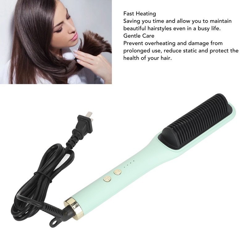 Negative Ion Hair Straightener Styling Comb Adjustable Temperature Straightening Comb