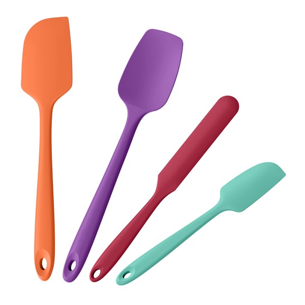 4-Piece Silicone Spatula Scrapers: Doosu 600°F Heat Resistant Food Grade