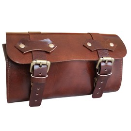 american blue Women Men Leather Saddle Bag Bicycle Accessories Bag Vintage Bag (Dynamics)