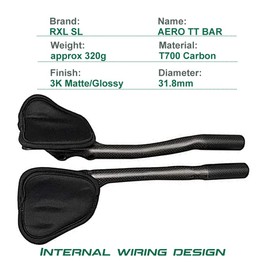 TT Bars Carbon Bike Areo Bars Bike Handlebar RXL SL Bullhorn Handlebars Carbon Aero Bars Aero Handlebars Black 3K Glossy 31.8X340mm Triathlon Aero Bars Bullhorn Bars Triathlon Handlebar Carbon Fiber