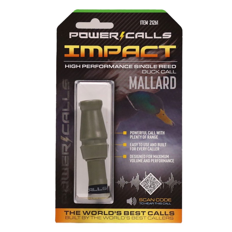 Higdon Outdoors Power Calls: Mallard Duck Call, Impact, Single Reed,