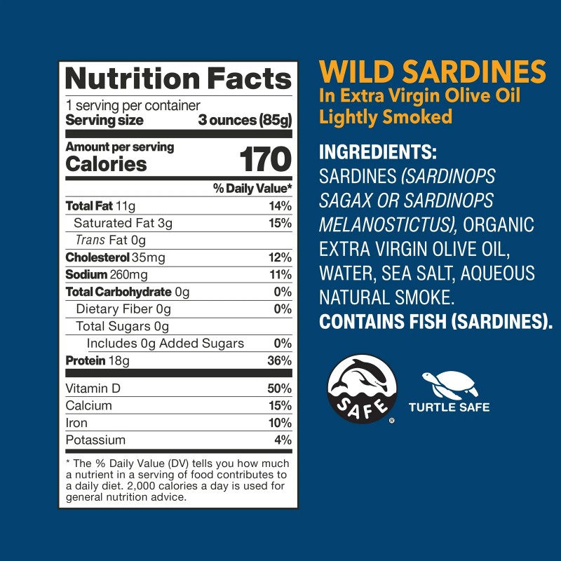 Wild Planet Wild Sardines in Extra Virgin Olive Oil, Lightly