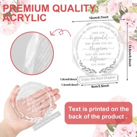 COCHIE Thank You Employee Appreciation Acrylic Award Plaque Sign - Inspirational Retirement Gift for Coworkers - Office Table Decor Keepsake, 4.75.3 Inch, White