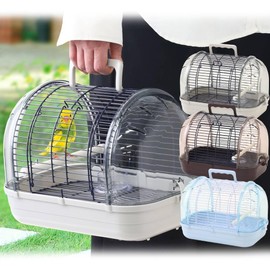 iimono117 Birds Carrier, Parakeet, Moving Cage, Bird Cage, Bird Palace, Hospital, Sunbathing, Bird Carrier, Birdhouse, Moving, Bait Container, Perch, Breathable (Gray)