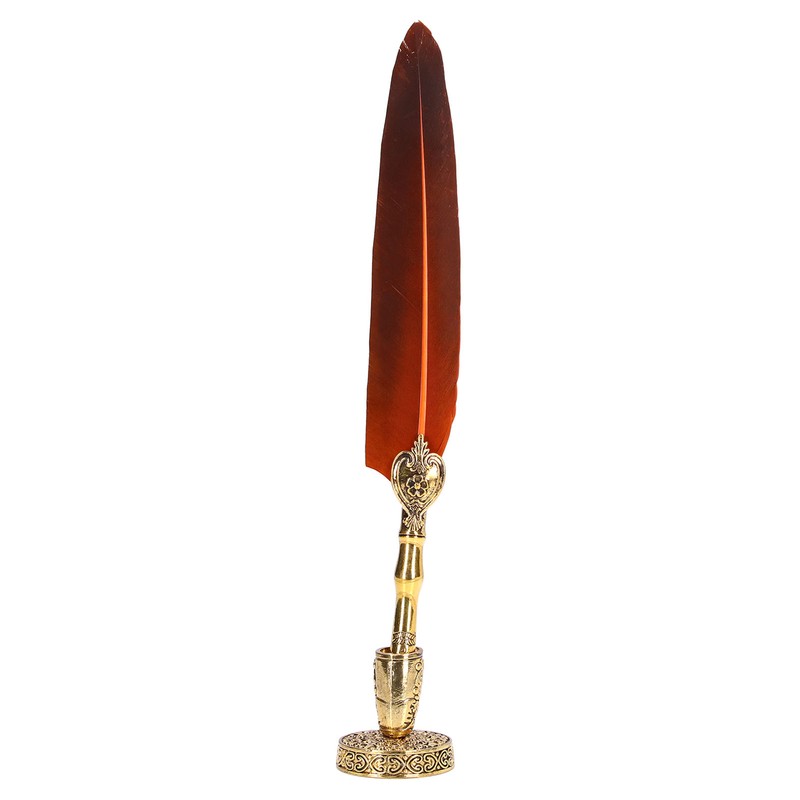 Feather Pen Exquisite Vintage Elegant Stainless Steel Smoothly Writing Wear