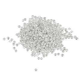 sourcing map 1000 Pieces Crimp Tube Beads, 1.5 mm Brass Tube Crimp End Spacer Beads Tiny Stopper for Bracelet Jewellery Making DIY Silver Tone