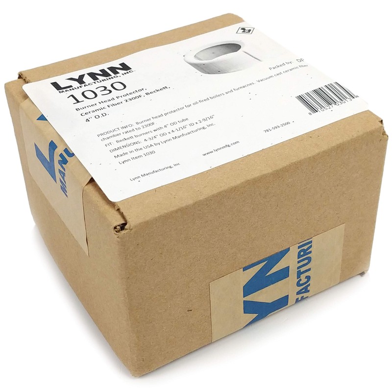 Lynn Manufacturing Burner Head Protector, Ceramic Fiber 2300F, Beckett, 4''