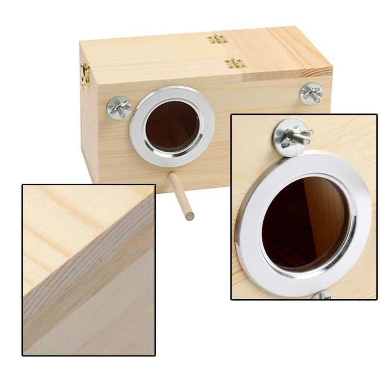 Parakeet Nesting Box, Bird Nest Breeding Box Cage Wood House