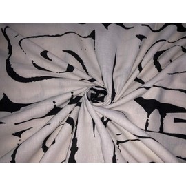 100% Linen Black and White Abstract Digital Print Fabric 58" Wide [17302]