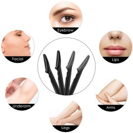 JHZMCRX 6 Pcs Eyebrow Razor Face Razors Multipurpose Facial Razors for Women Men Eyebrow Trimmers Shaver with Protective Cover Dermaplaning Facial Hair Removal Tools Black