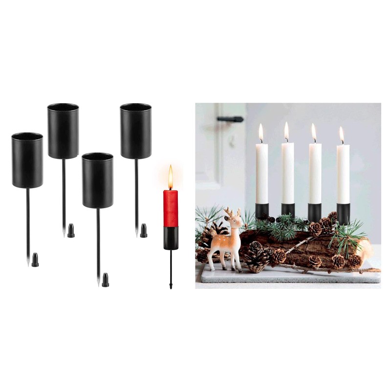 NentMent 4 Pack Candle Holder Stakes Taper Candlestick Holders with