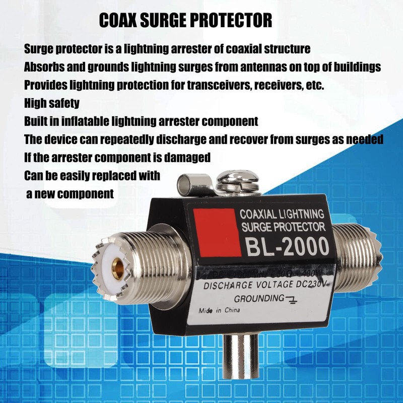 Coaxial Conductive ARBR 2000 Surge Protector PL259 UHF Coaxial Adapter