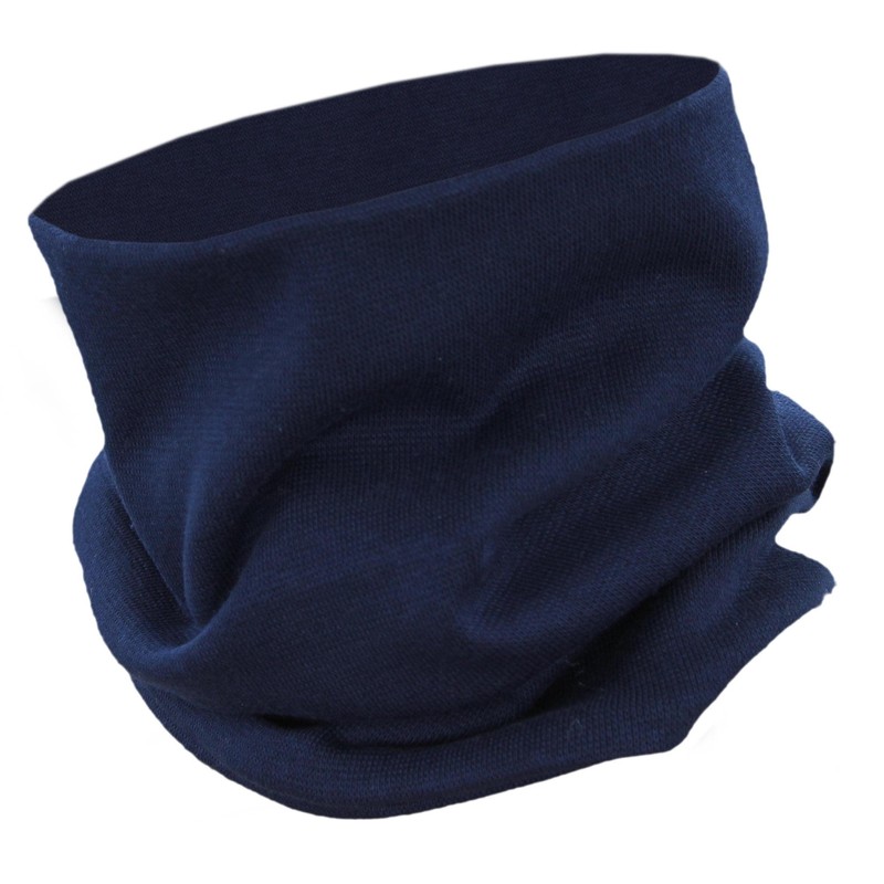 Alkato Unisex Beanie Hat and Scarf Set Plain, darkblue