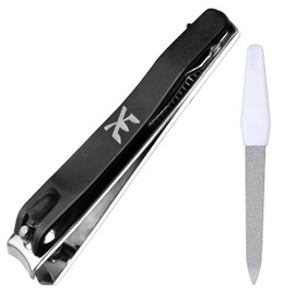 XE Nagelknipser mit Einweg Nagelfeile – Nagelschneider aus Edelstahl für Dicke Fingernägel und Zehennägel, Nagelknipser-Set mit Breiter Backe für Männer und Frauen