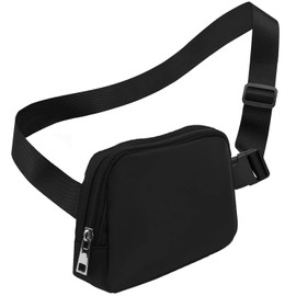 Favuit Bauchtasche Gürteltasche Herren Damen, Sport Hüfttasche Mode Klein Unisex Gurttasche Verstellbarer Hip Bum Waist Fanny Pack für Reise Laufen Wandern Radfahren Camping (Schwarz)