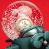 SIKORA SK07 Small Glass Decorative Snow Globe Snowman in Aeroplane