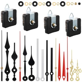 4 piezas de reloj de pared de cuarzo DIY mecanismo de movimiento de reloj funciona con pilas Kit de motor con 6 juegos de manos (13 mm)