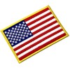EmbTao American Flag Embroidered Patch Gold Border USA United States