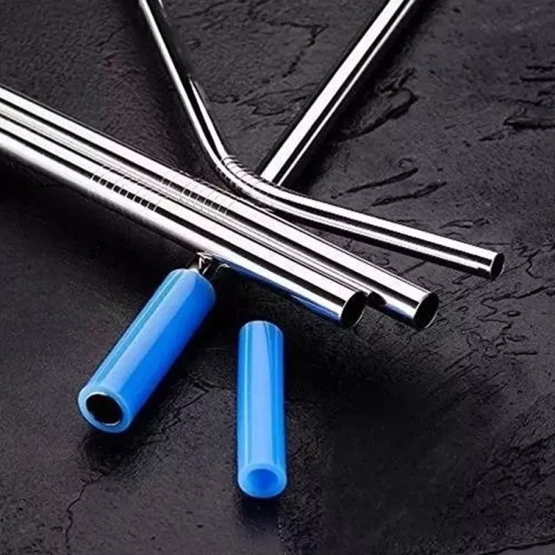 Universo en Linea Kit 8 Popotes Metálicos 4cepillos 1 Bolsa