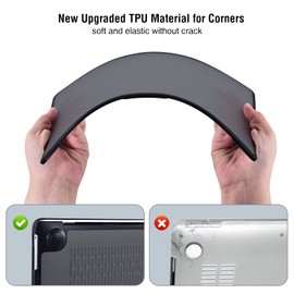 BlueSwan New Upgraded MacBook Air 13 inch Case 2018-2021 Model M1 A2337 A2179 A1932, Anti-Cracking and Anti-Fingerprint Hard Shell Case, TPU+PC, Frosted Black