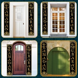 Fiohiros Ramadan Door Banner, Eid Mubarak Banner Door, Door Banner, Ramadan Decorations Door, Eid Decorations