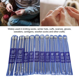 22Pcs Knitting Needles Kit 22Pcs Knitting Needles 25cm Application Metal Knitting Needles Set 10in Length Stainless Steel